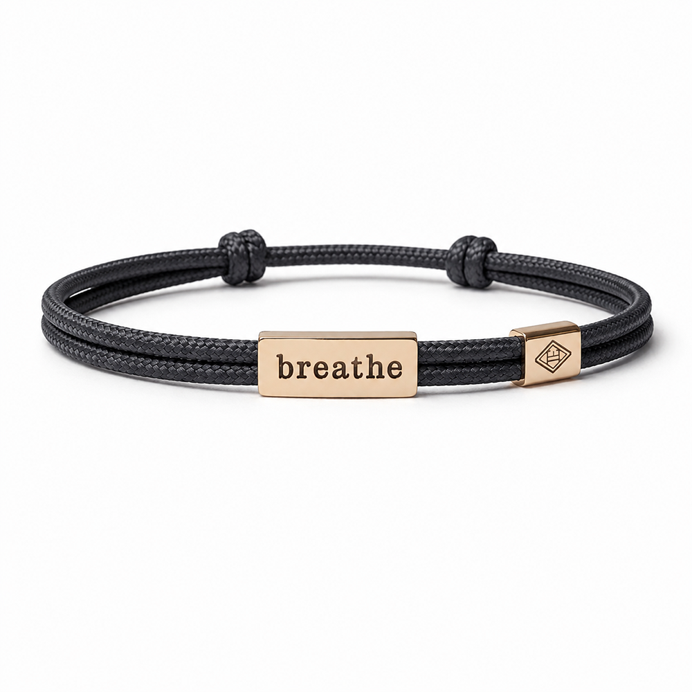 Sentiment Bracelet – Breathe | Black Cord