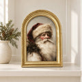 Gold Arch Framed Old World Contemplative Santa Art Print