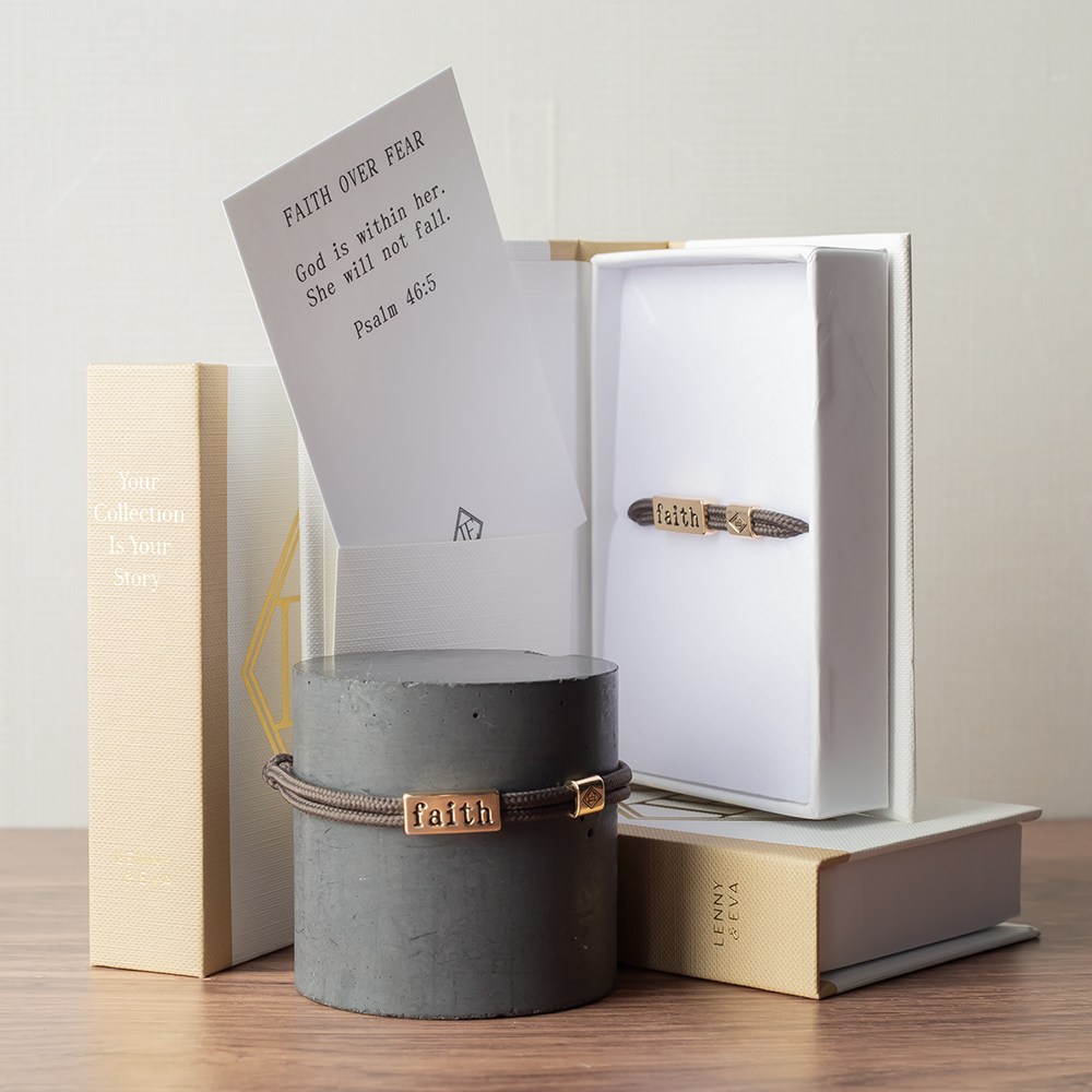 Sentiment Bracelet – Faith | Espresso Brown Cord |