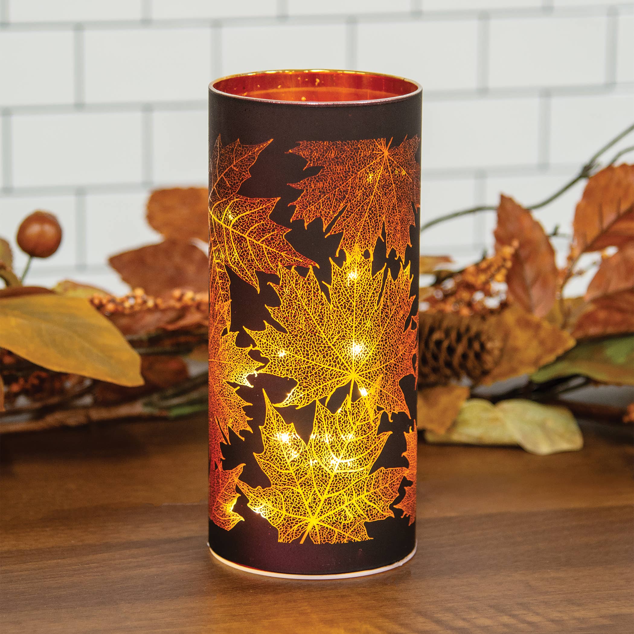 Maple Leaf Luminary w/LED Lights