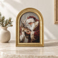Gold Arch Framed Storybook Christmas Tender Santa Art Print