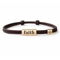 Sentiment Bracelet – Faith | Espresso Brown Cord |