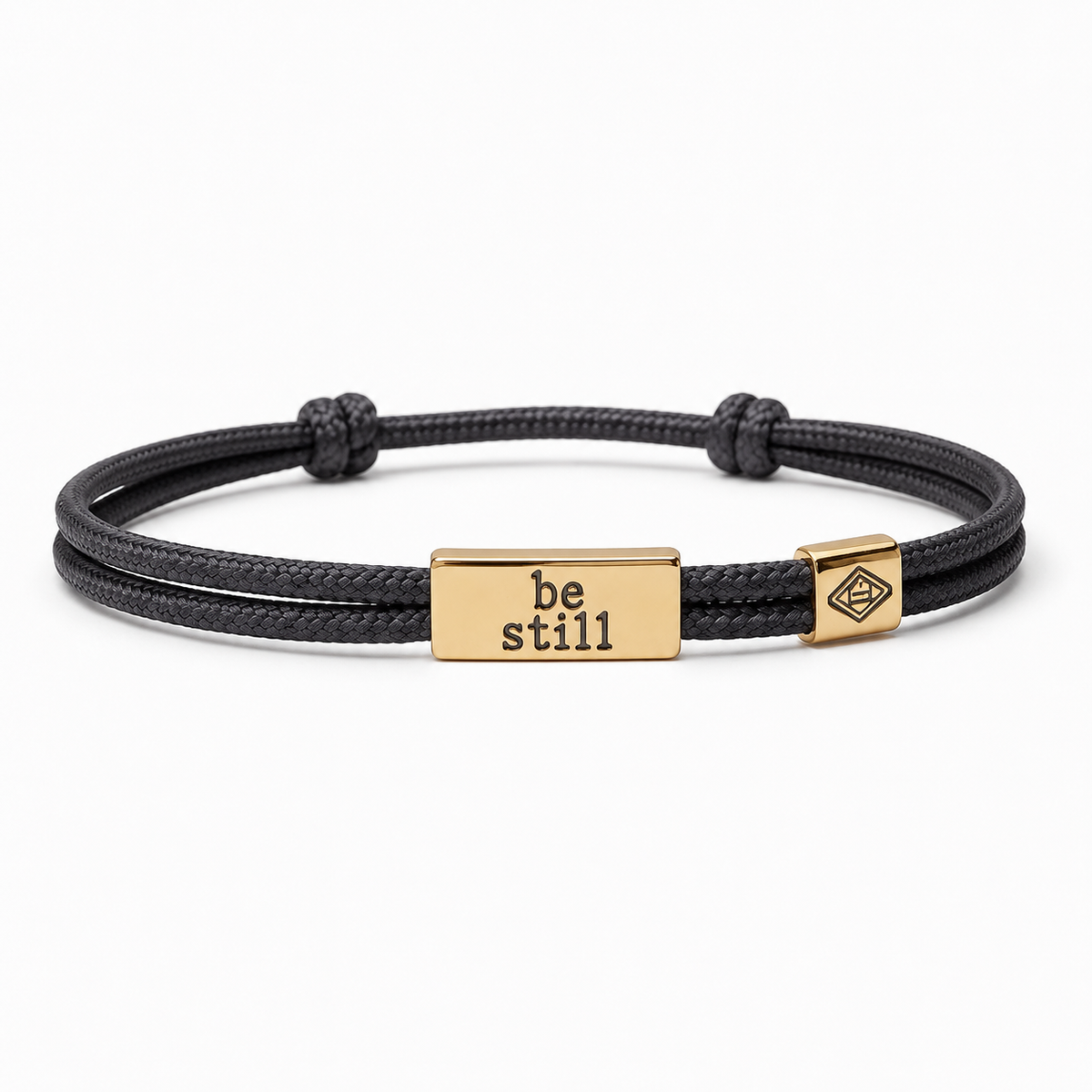 Sentiment Bracelet – Be Still | Exodus 14:14 | Black Cord