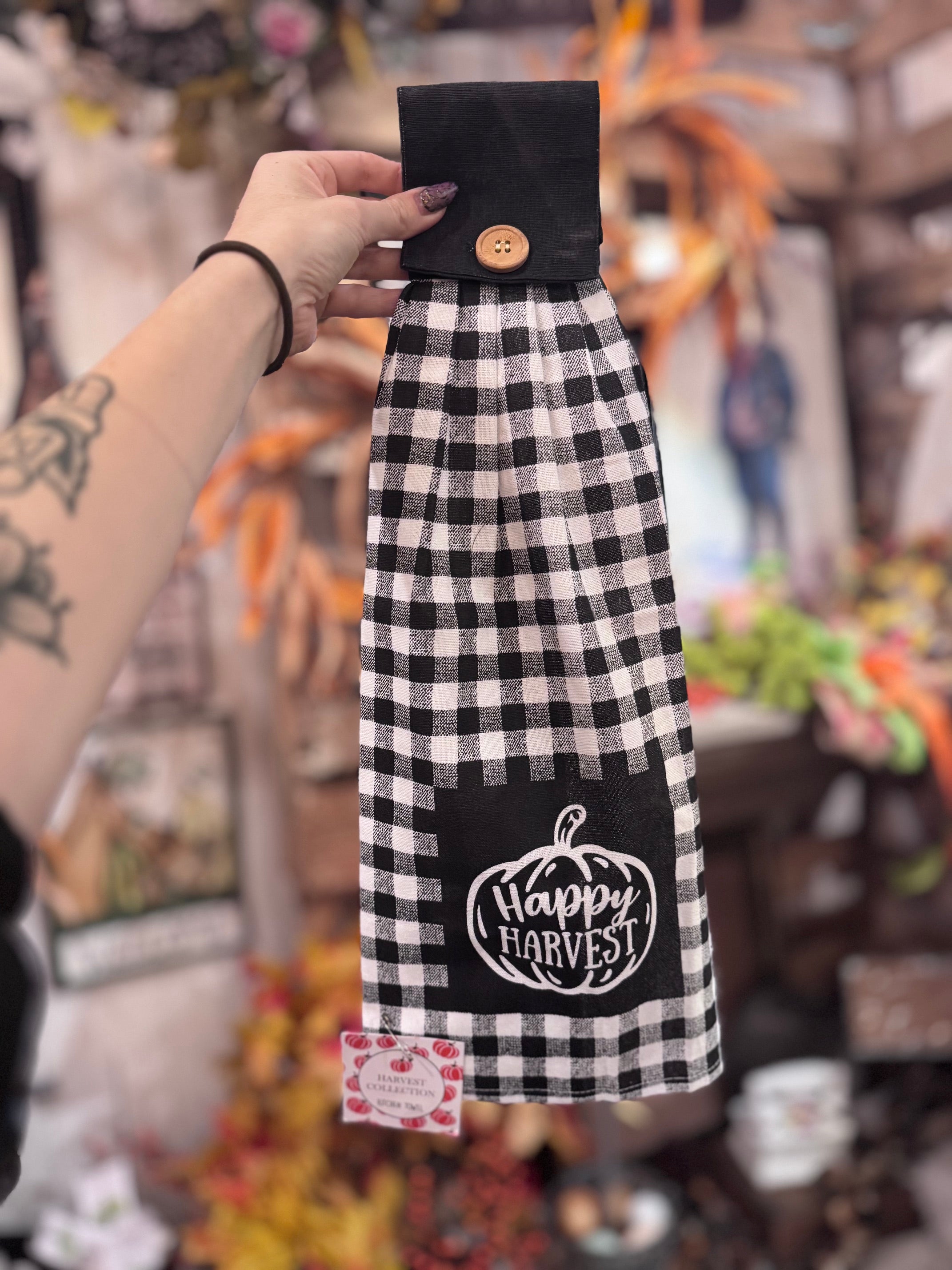 Happy Harvest Button Towel