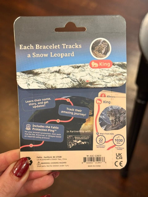 Fahlo Snow Leopard Animal Tracking Bracelet