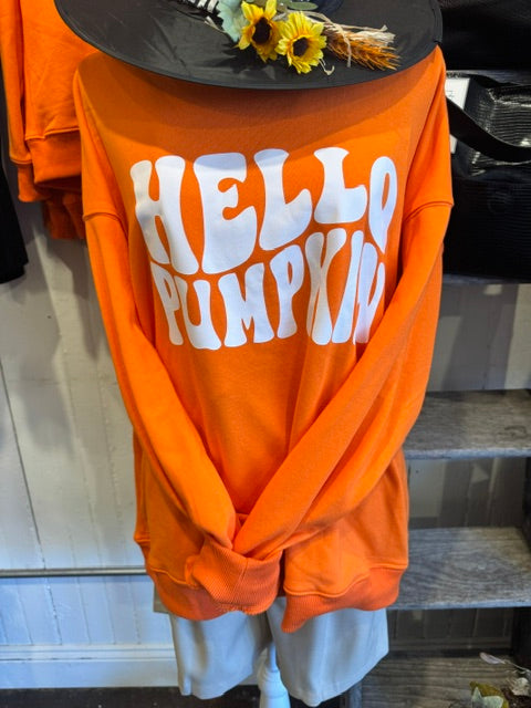 "Hello Pumpkin" Crewneck Sweatshirt- CLEARANCE