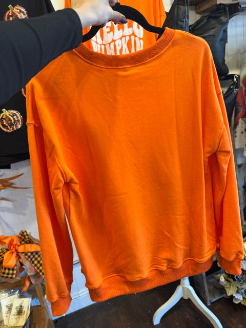 "Hello Pumpkin" Crewneck Sweatshirt- CLEARANCE