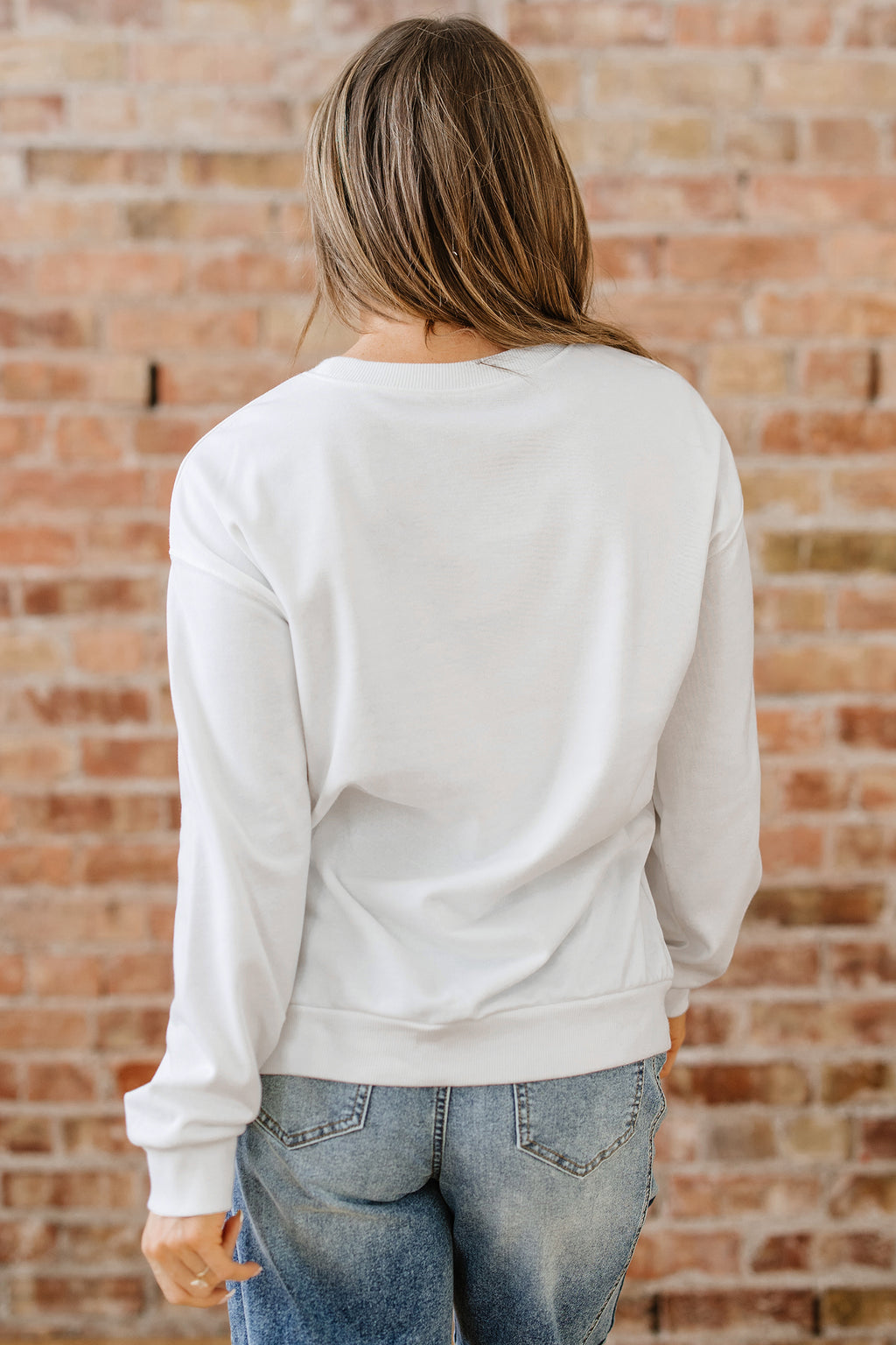 White Pearl Plaid Tree Sweatshirt