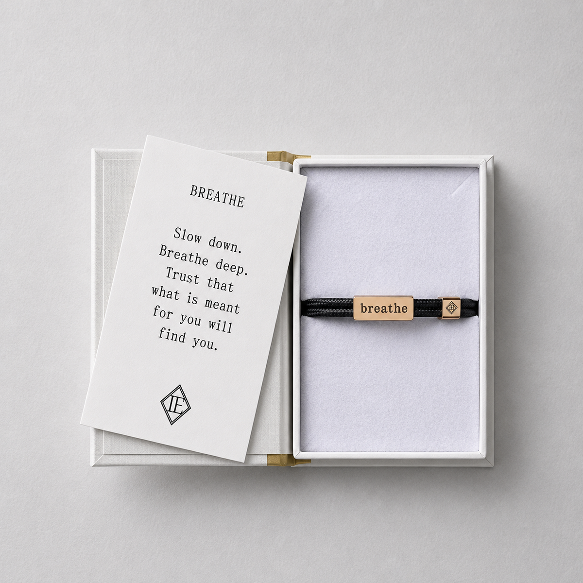 Sentiment Bracelet – Breathe | Black Cord
