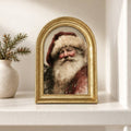 Gold Arch Framed Old World Santa Closeup Art Print